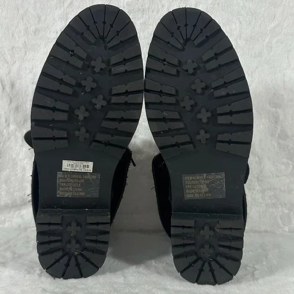 Torrid Disney Mickey Mouse Black PU Leather Fold Over Combat Boots SZ 10.5 WW - Picture 6 of 11